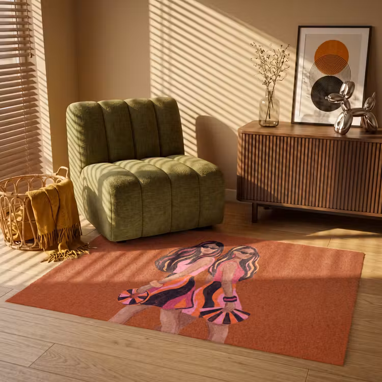 Vloerkleed - Mensen - Duo - Mode - Illustratie - Kleurrijk — 2