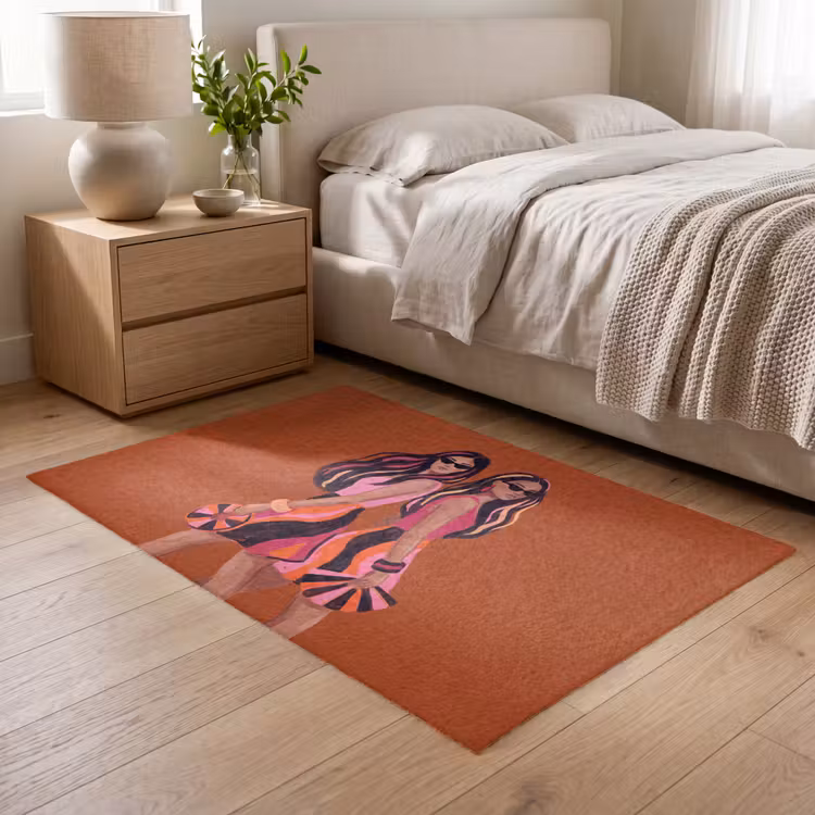 Vloerkleed - Mensen - Duo - Mode - Illustratie - Kleurrijk — 5