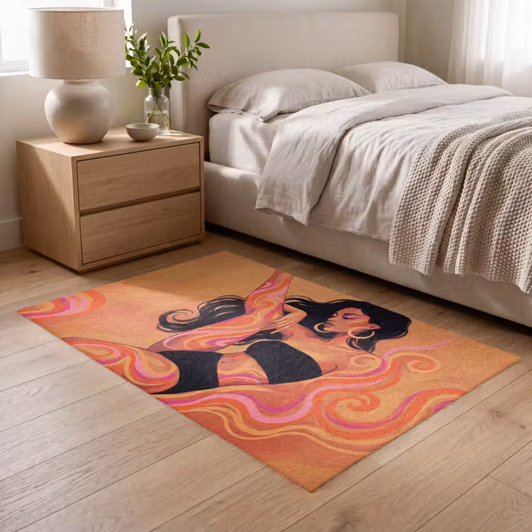 Vloerkleed - Vrouw - Portret - Abstract - Modern - Kleurrijk — 5