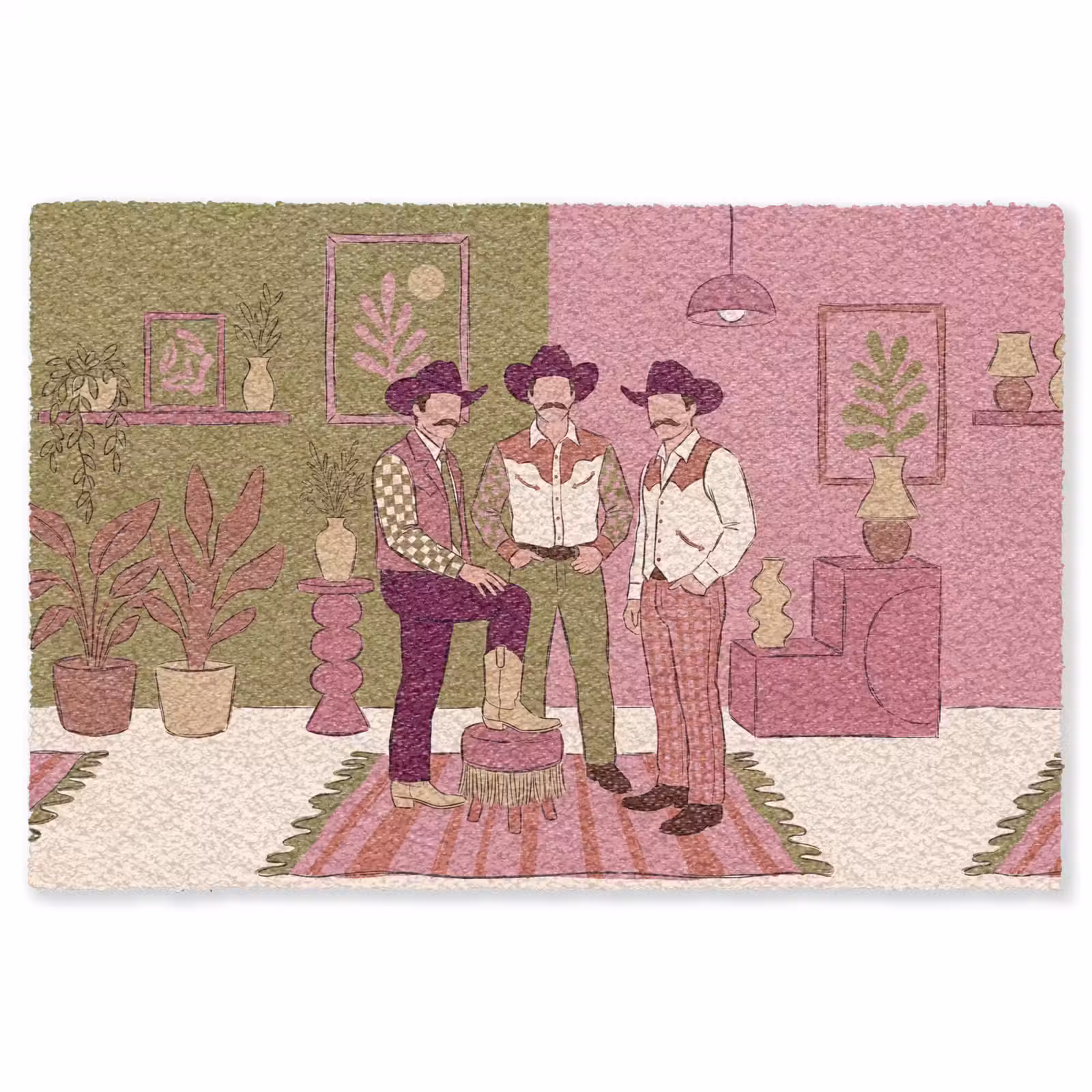 Vloerkleed - Mensen - Mannen - Hoeden - Retro - Interieur — 1