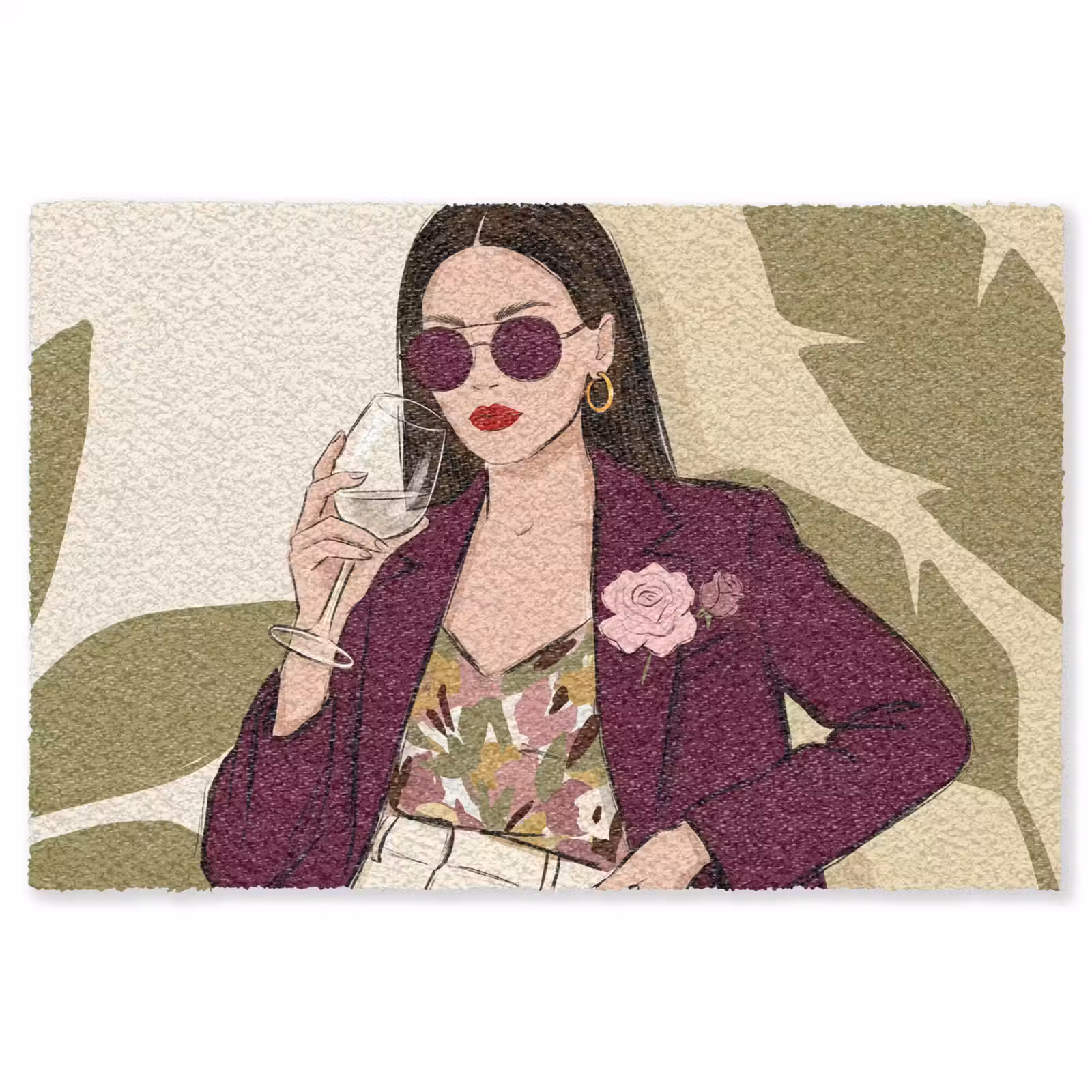 Vloerkleed - Vrouw - Wijn - Portret - Mode - Modern — 1