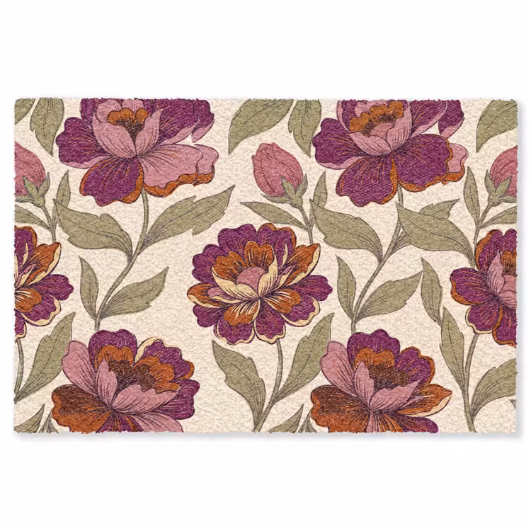 Vloerkleed - Bloemen - Patroon - Natuur - Modern - Paars — 1