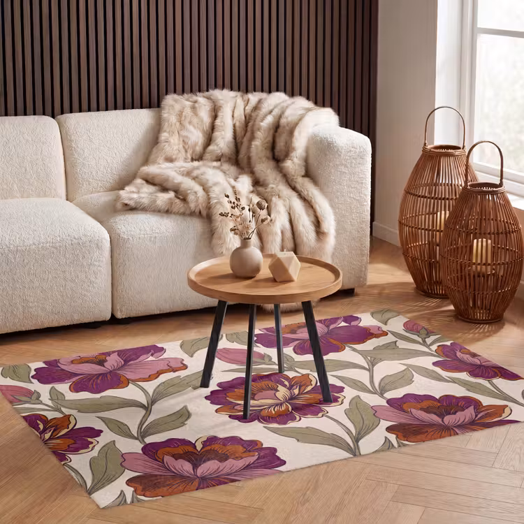 Vloerkleed - Bloemen - Patroon - Natuur - Modern - Paars — 3