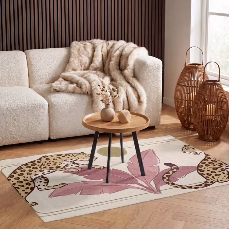 Vloerkleed - Dieren - Kat - Jungle - Illustratie - Beige — 3