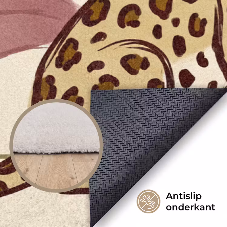 Vloerkleed - Dieren - Kat - Jungle - Illustratie - Beige — 4