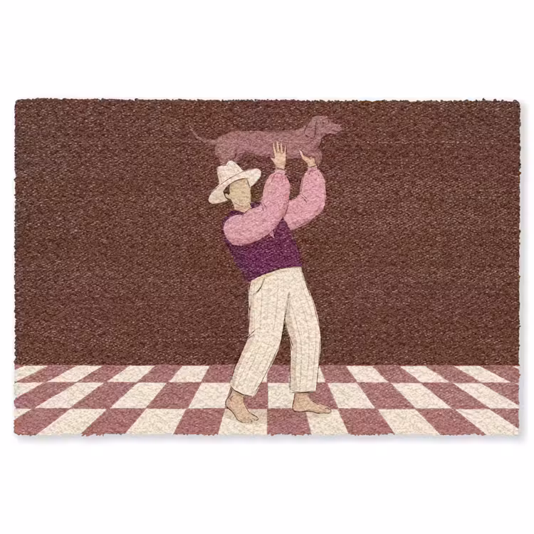 Vloerkleed - Mens - Hond - Dieren - Abstract - Roze — 1
