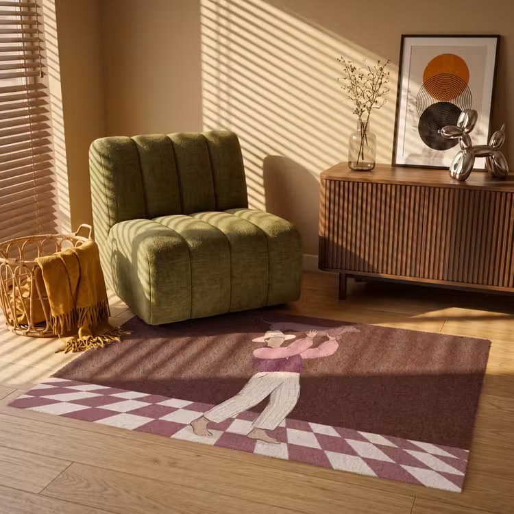 Vloerkleed - Mens - Hond - Dieren - Abstract - Roze — 2