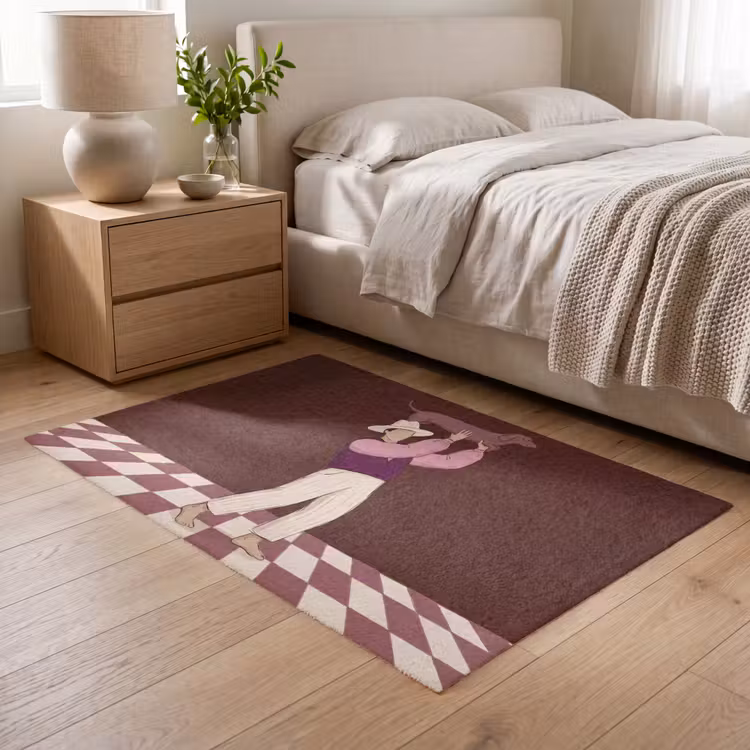 Vloerkleed - Mens - Hond - Dieren - Abstract - Roze — 5