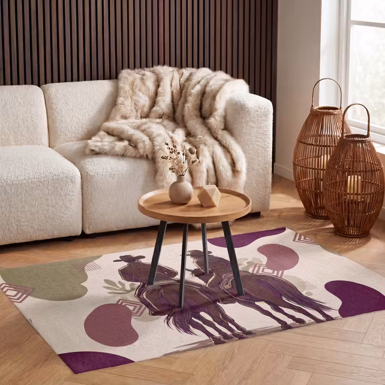 Vloerkleed - Mensen - Ruiters - Western - Illustratie - Bruin — 3