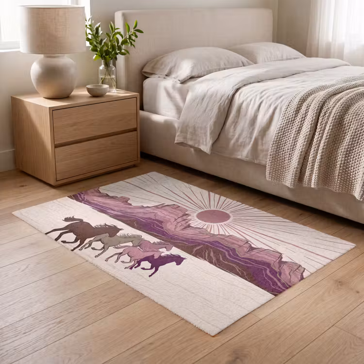 Vloerkleed - Paarden - Rennend - Woestijn - Natuur - Abstract — 5