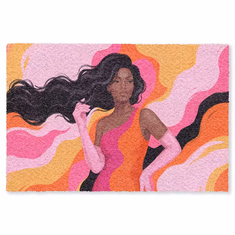 Vloerkleed - Vrouw - Portret - Kleurrijk - Modern - Kunst — 1