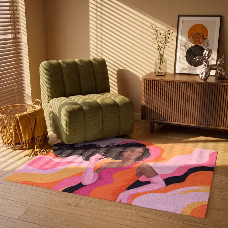 Vloerkleed - Vrouw - Portret - Kleurrijk - Modern - Kunst — 2