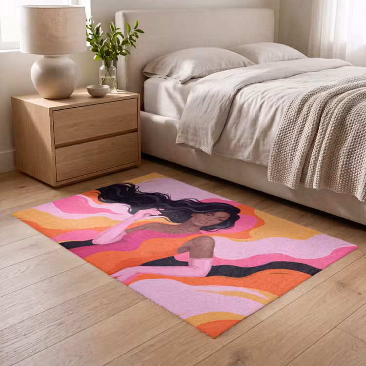 Vloerkleed - Vrouw - Portret - Kleurrijk - Modern - Kunst — 5