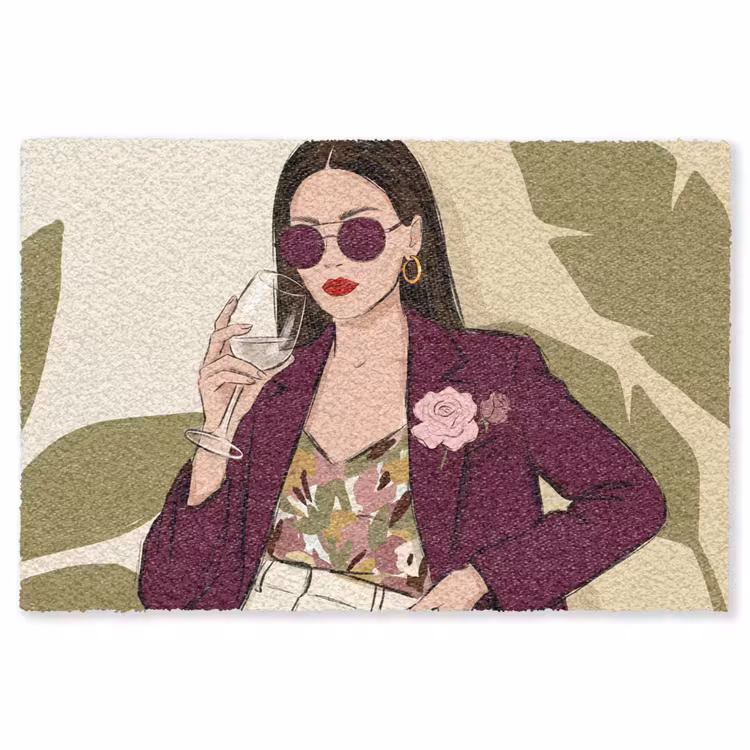Vloerkleed - Vrouw - Wijn - Portret - Mode - Modern — 1