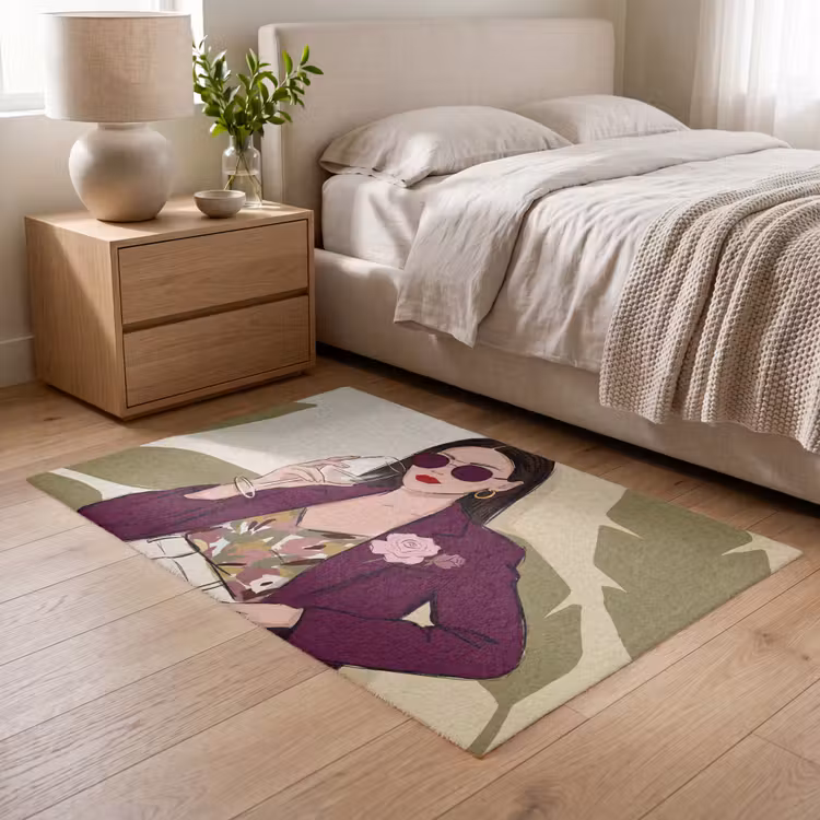 Vloerkleed - Vrouw - Wijn - Portret - Mode - Modern — 5