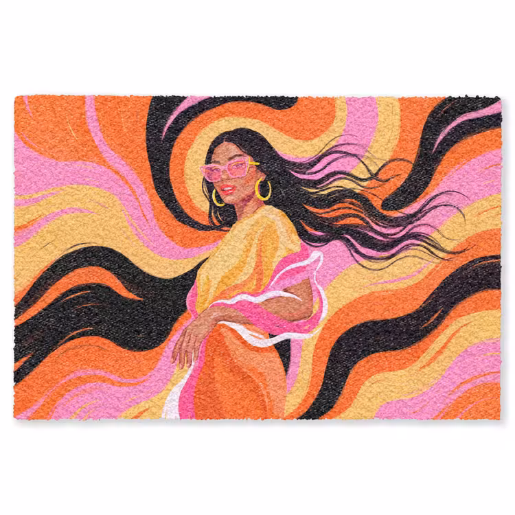 Vloerkleed - Vrouw - Zonnebril - Abstract - Kleurrijk — 1