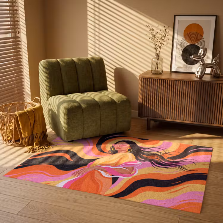 Vloerkleed - Vrouw - Zonnebril - Abstract - Kleurrijk — 2