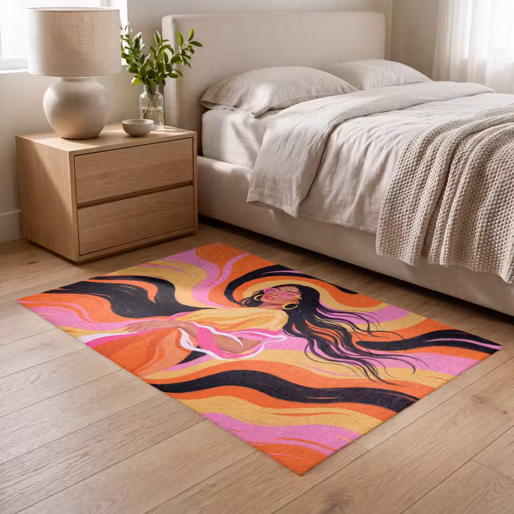 Vloerkleed - Vrouw - Zonnebril - Abstract - Kleurrijk — 5