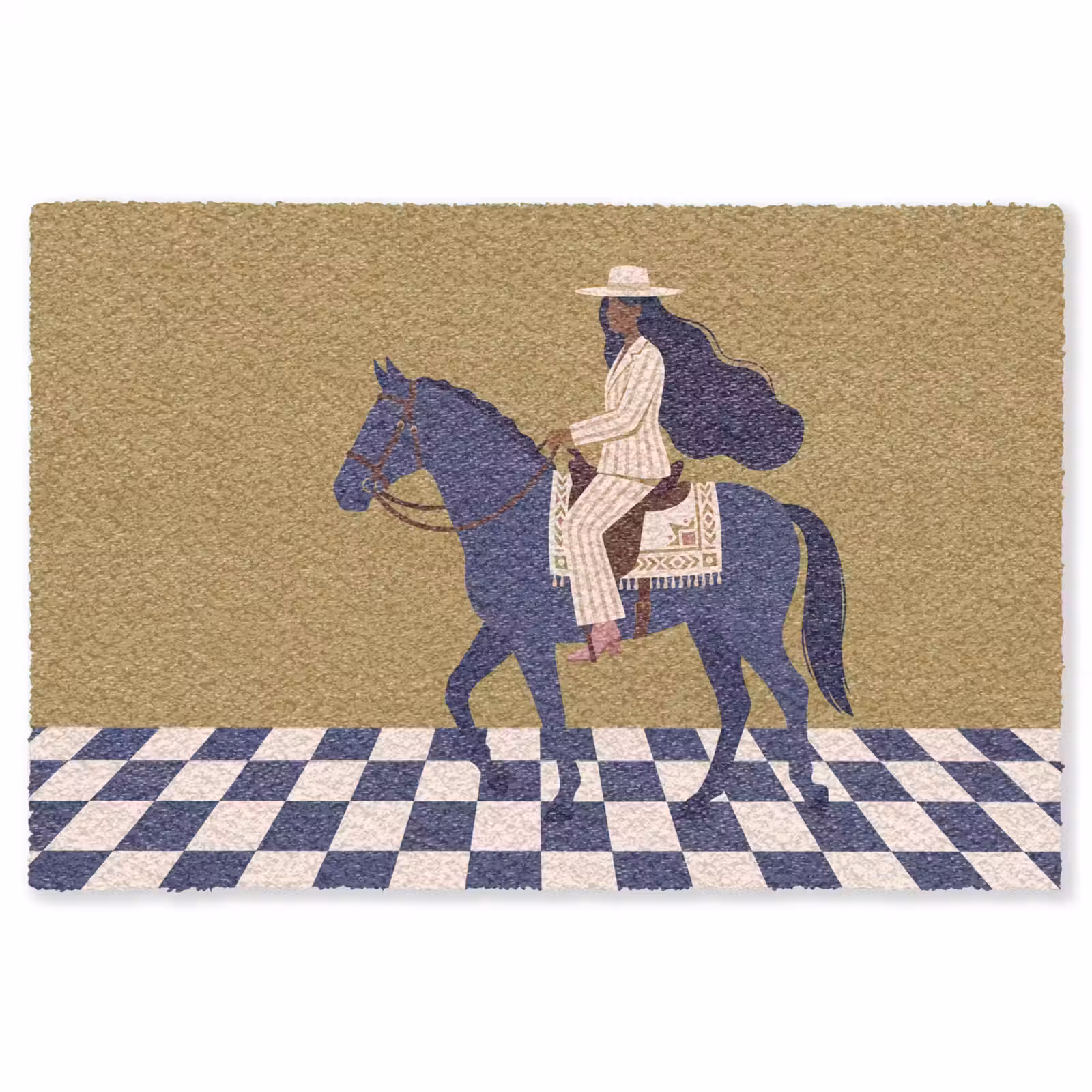 Vloerkleed - Vrouw - Paard - Rijden - Modern - Abstract — 1