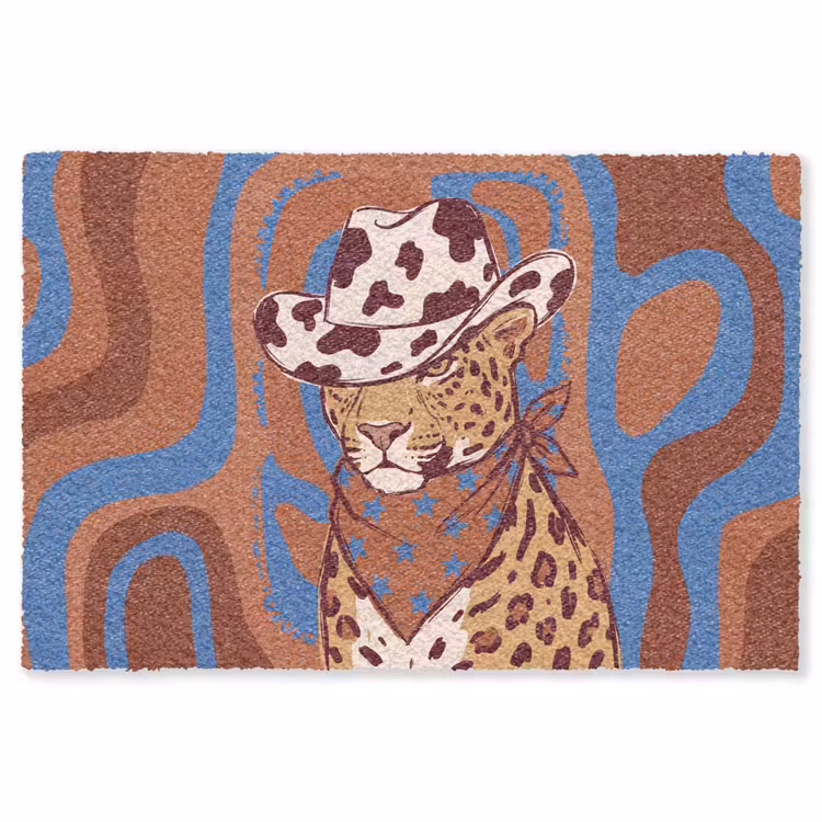 Vloerkleed - Dieren - Cowboyhoed - Modern - Illustratie - Bruin — 1