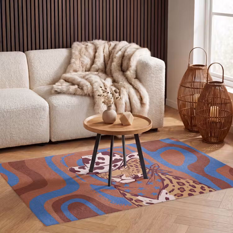 Vloerkleed - Dieren - Cowboyhoed - Modern - Illustratie - Bruin — 3