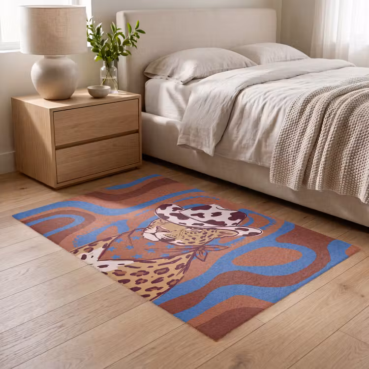 Vloerkleed - Dieren - Cowboyhoed - Modern - Illustratie - Bruin — 5