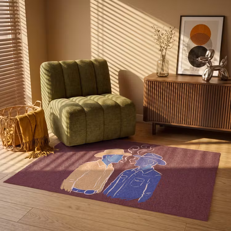 Vloerkleed - Mensen - Profiel - Sigaret - Abstract - Kunst — 2