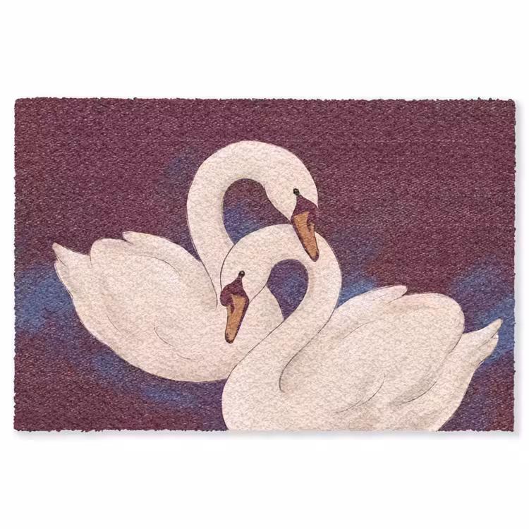 Vloerkleed - Vogel - Koppel - Liefde - Abstract - Wit — 1