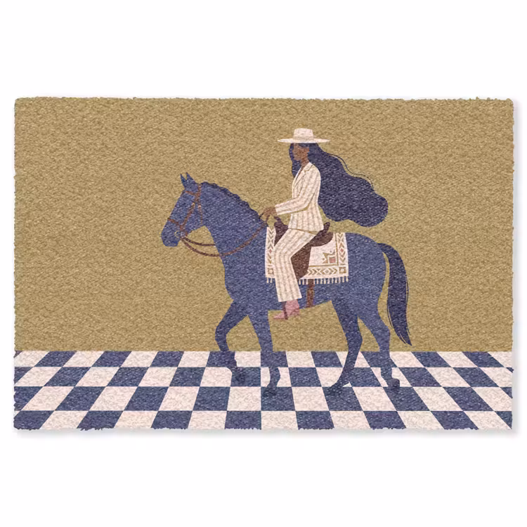 Vloerkleed - Vrouw - Paard - Rijden - Modern - Abstract — 1