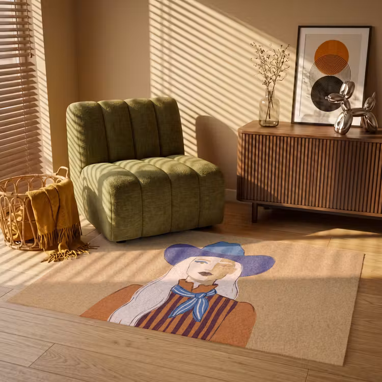 Vloerkleed - Vrouw - Portret - Abstract - Kleurrijk - Modern — 2