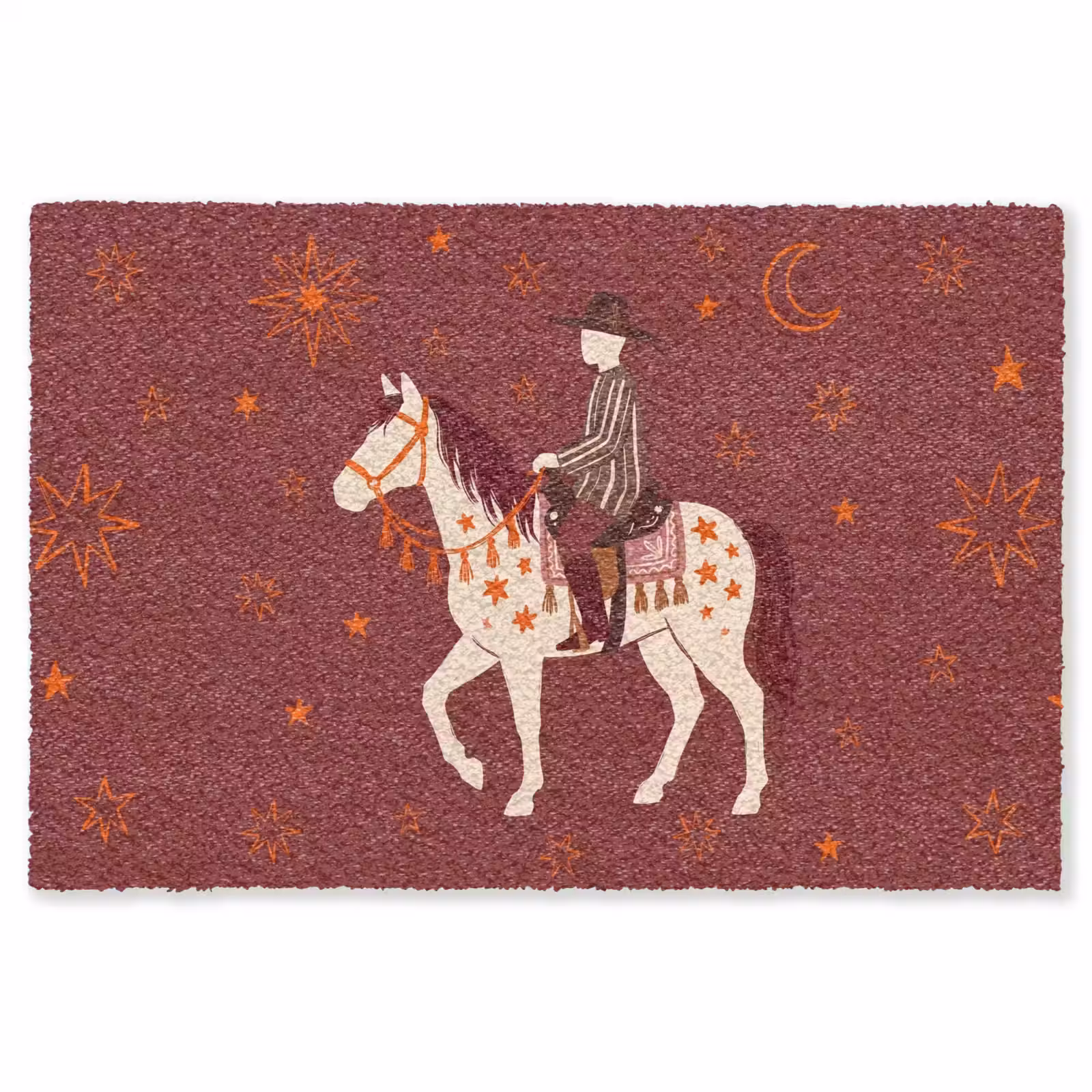 Vloerkleed - Paard - Ruiter - Sterren - Nacht - Illustratie — 1