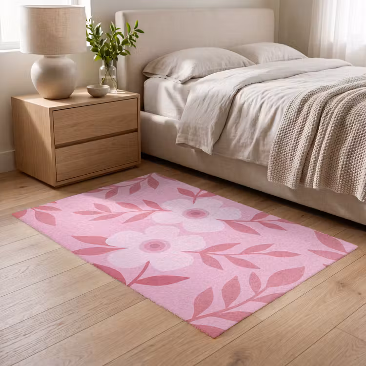Vloerkleed - Bloemen - Abstract - Modern - Roze - Natuur — 5