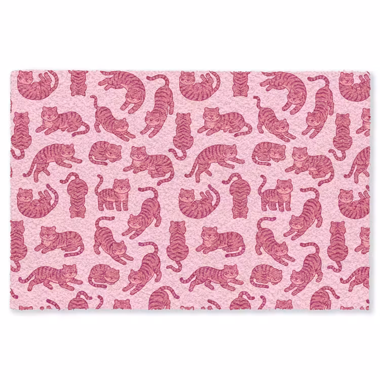 Vloerkleed - Dieren - Patroon - Roze - Speels - Cartoon — 1