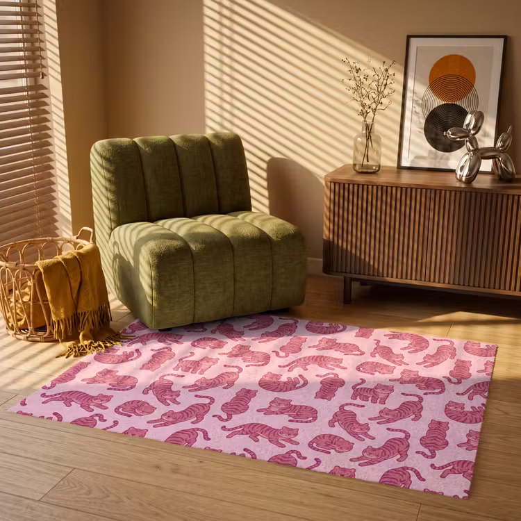 Vloerkleed - Dieren - Patroon - Roze - Speels - Cartoon — 2