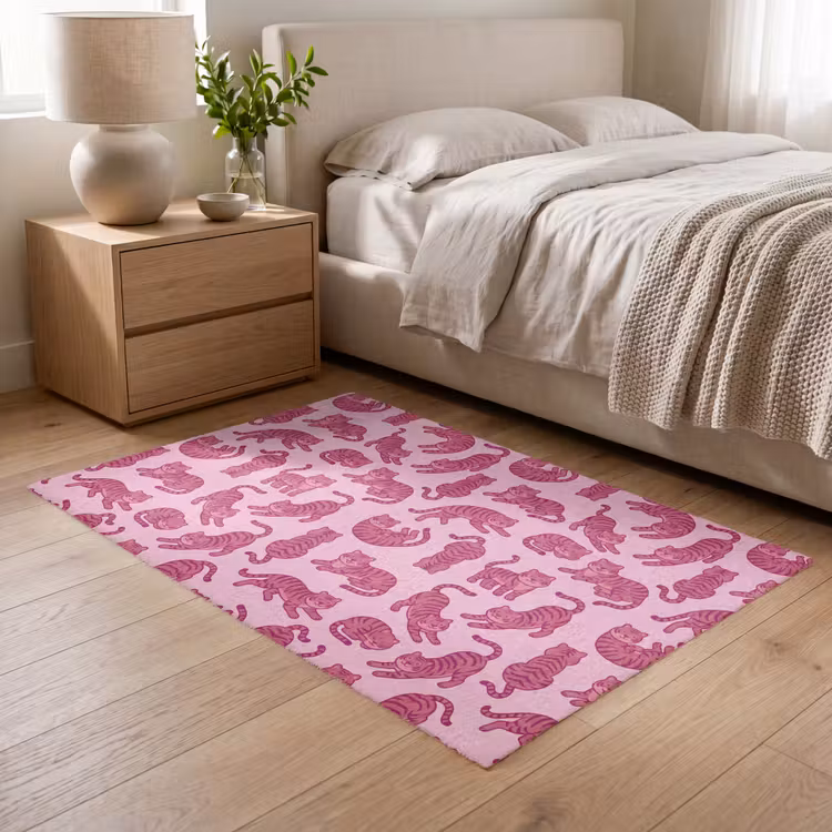 Vloerkleed - Dieren - Patroon - Roze - Speels - Cartoon — 5