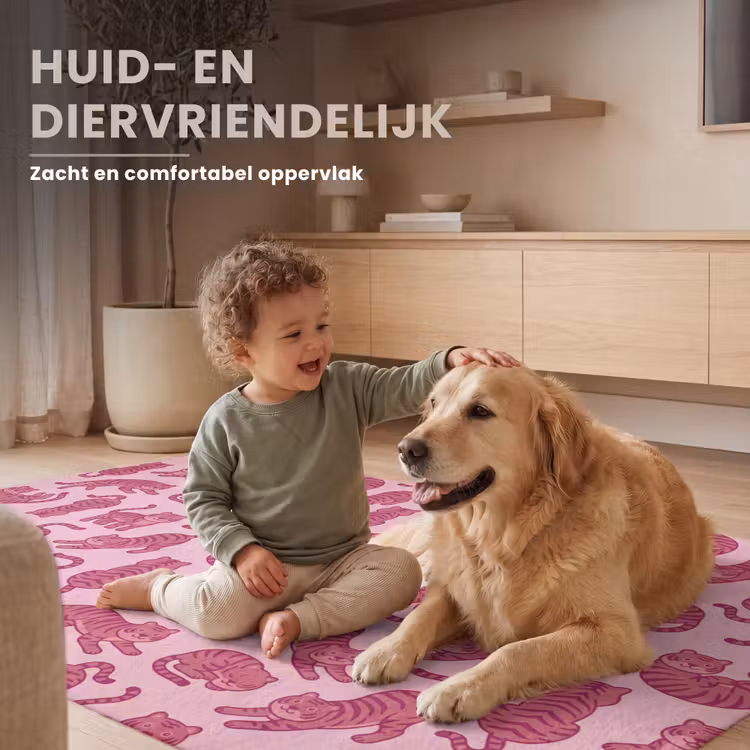 Vloerkleed - Dieren - Patroon - Roze - Speels - Cartoon — 6