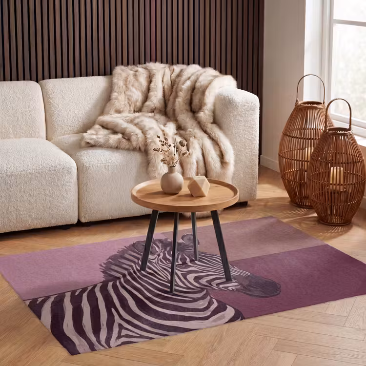 Vloerkleed - Dieren - Zebrahoofd - Wildlife - Modern - Bruin — 3