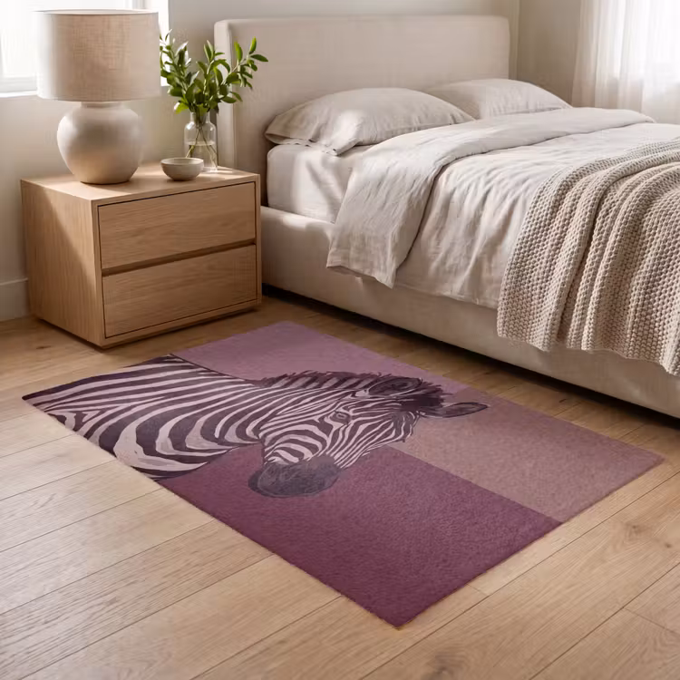 Vloerkleed - Dieren - Zebrahoofd - Wildlife - Modern - Bruin — 5