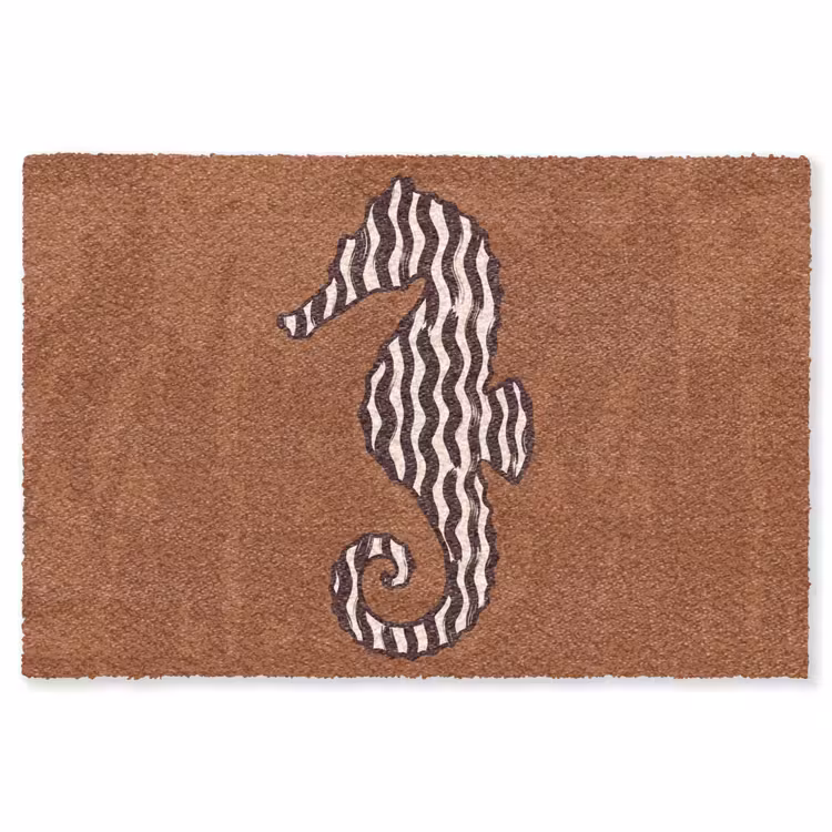 Vloerkleed - Dieren - Zeepaardje - Abstract - Bruin - Strepen — 1