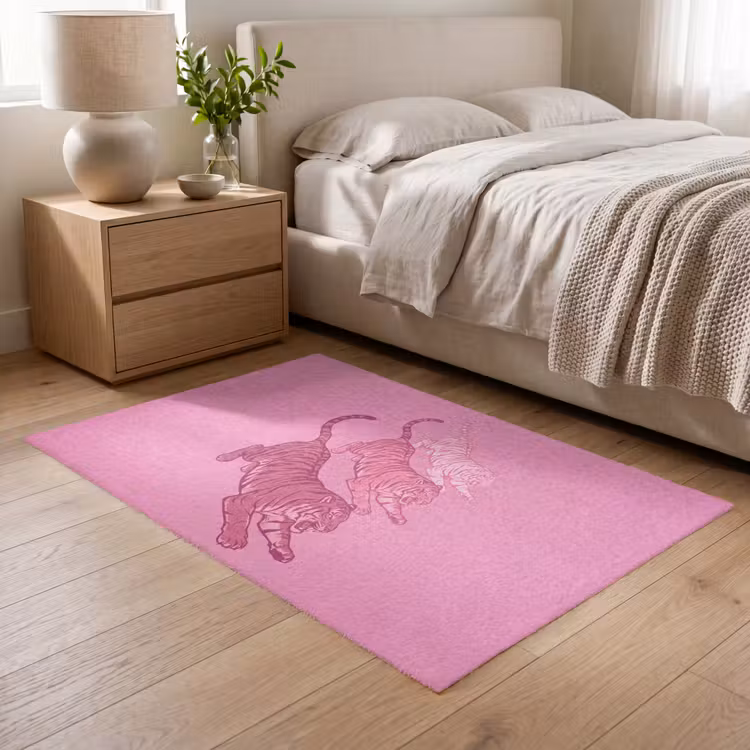 Vloerkleed - Kat - Springend - Dieren - Roze - Modern — 5