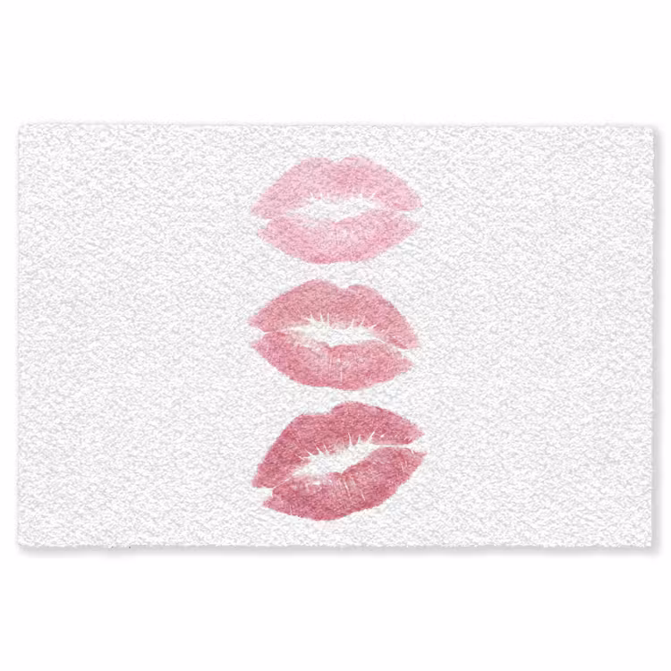 Vloerkleed - Lippen - Kusafdruk - Roze - Modern - Abstract — 1