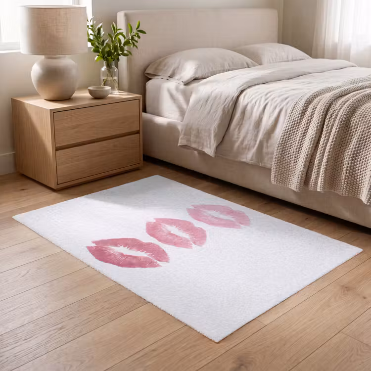 Vloerkleed - Lippen - Kusafdruk - Roze - Modern - Abstract — 5