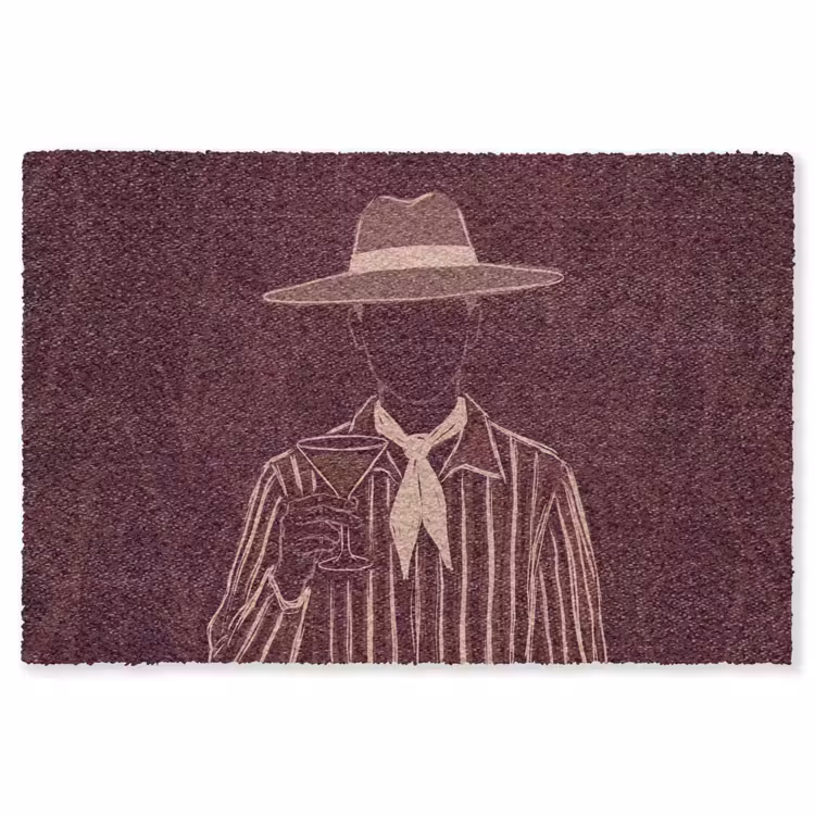 Vloerkleed - Mens - Hoed - Cocktail - Abstract - Bruin — 1
