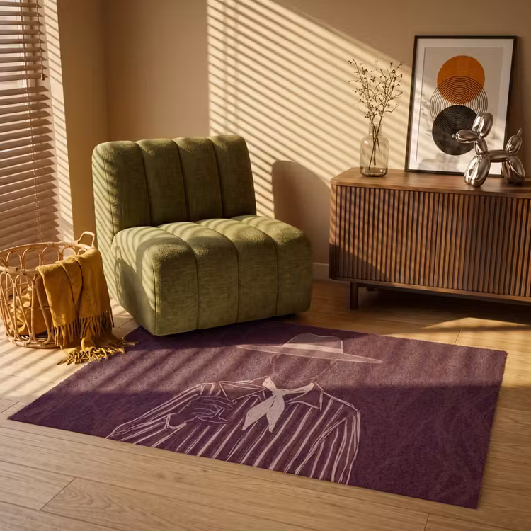 Vloerkleed - Mens - Hoed - Cocktail - Abstract - Bruin — 2