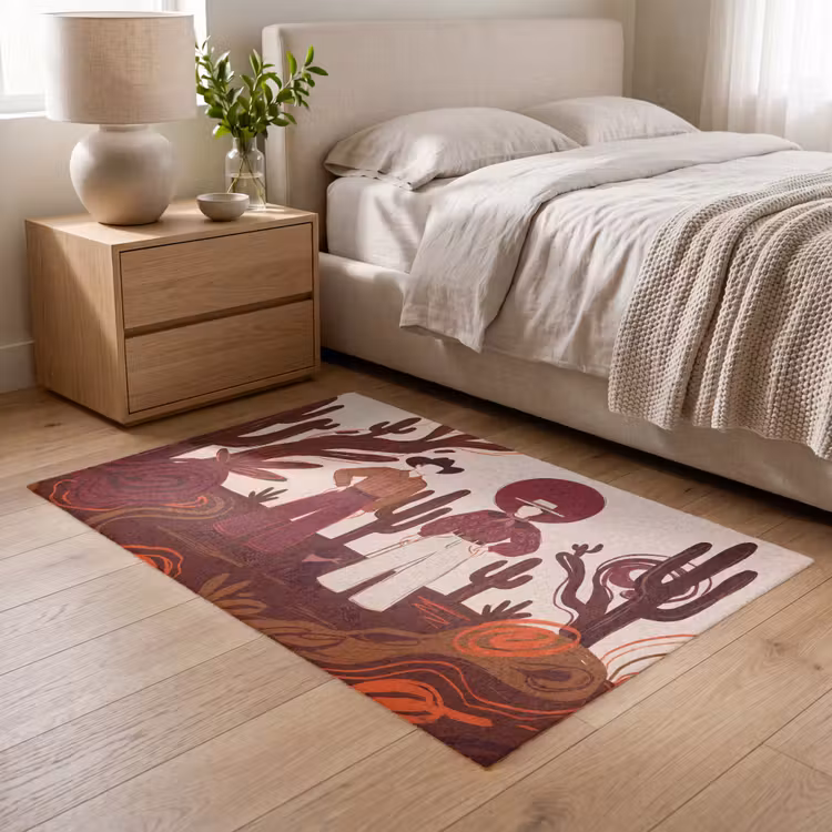 Vloerkleed - Mensen - Cowboykleding - Westerse stijl - Illustratie - Bruin — 5