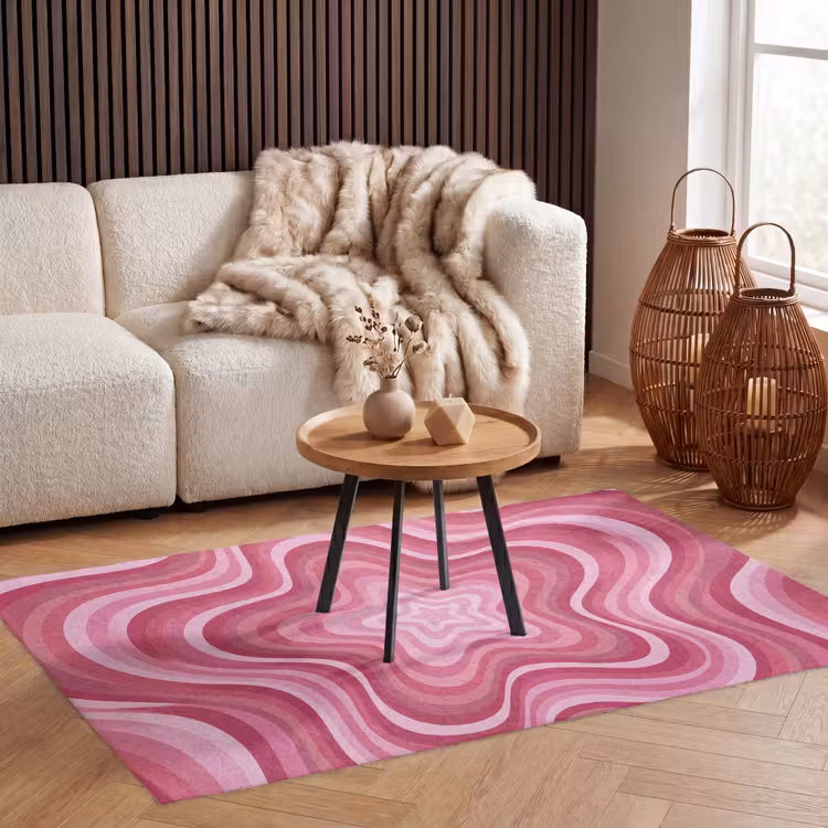 Vloerkleed - Ster - Golvend - Abstract - Roze — 3