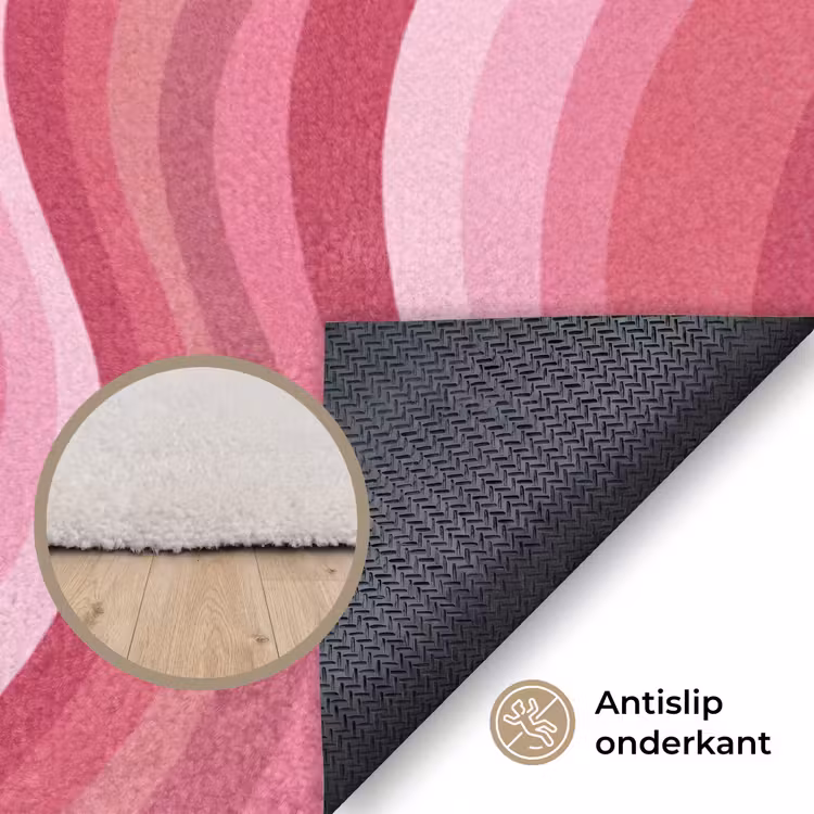 Vloerkleed - Ster - Golvend - Abstract - Roze — 4