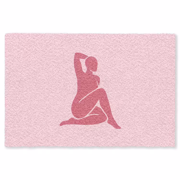 Vloerkleed - Vrouw - Silhouet - Abstract - Modern - Roze — 1
