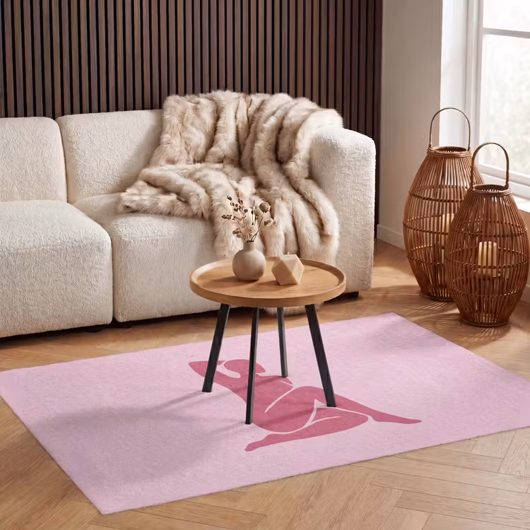 Vloerkleed - Vrouw - Silhouet - Abstract - Modern - Roze — 3