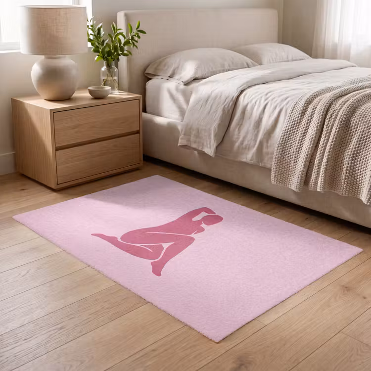 Vloerkleed - Vrouw - Silhouet - Abstract - Modern - Roze — 5